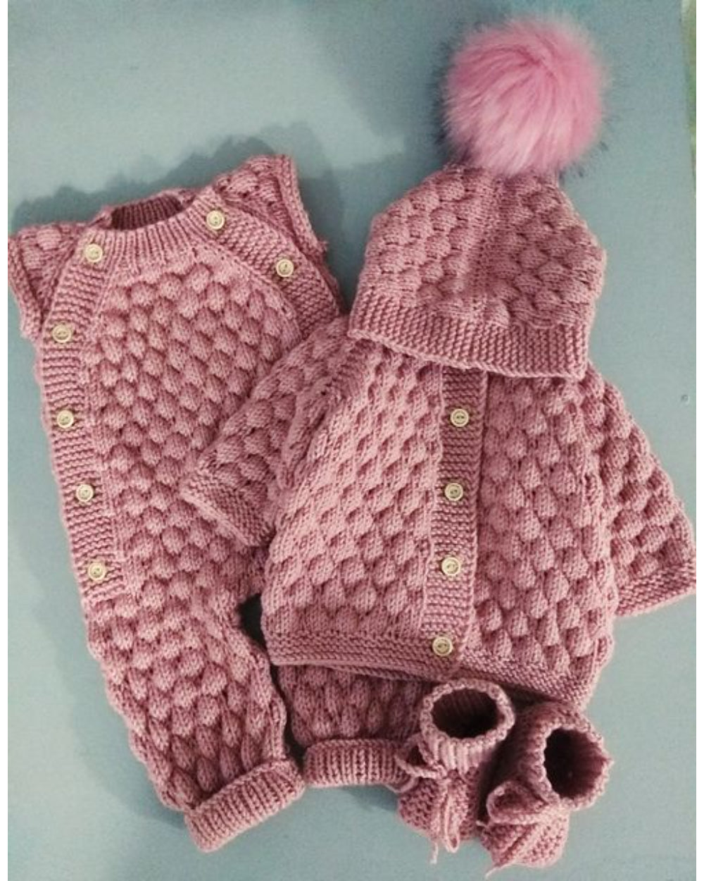 Hand Made Knitted Bubbly Rompers