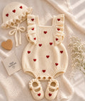 Heart Knit Romper-Skin