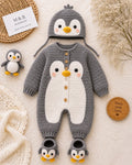 Penguin Crochet Romper Set