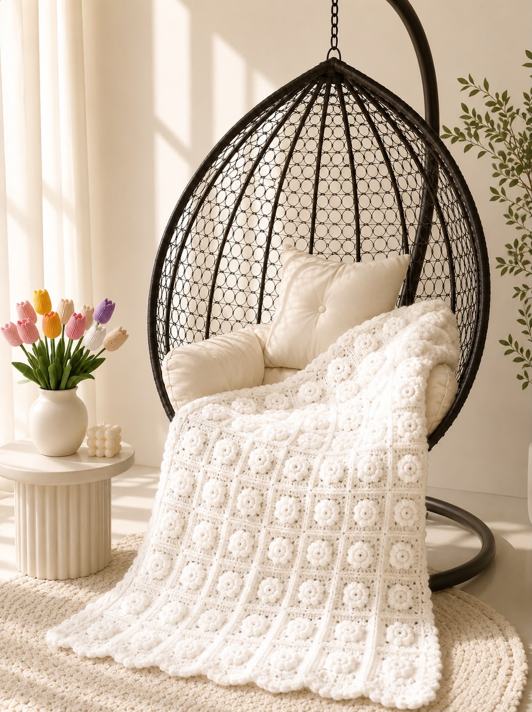 Crochet Throw- White