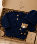 Bear Cardigan-Blue