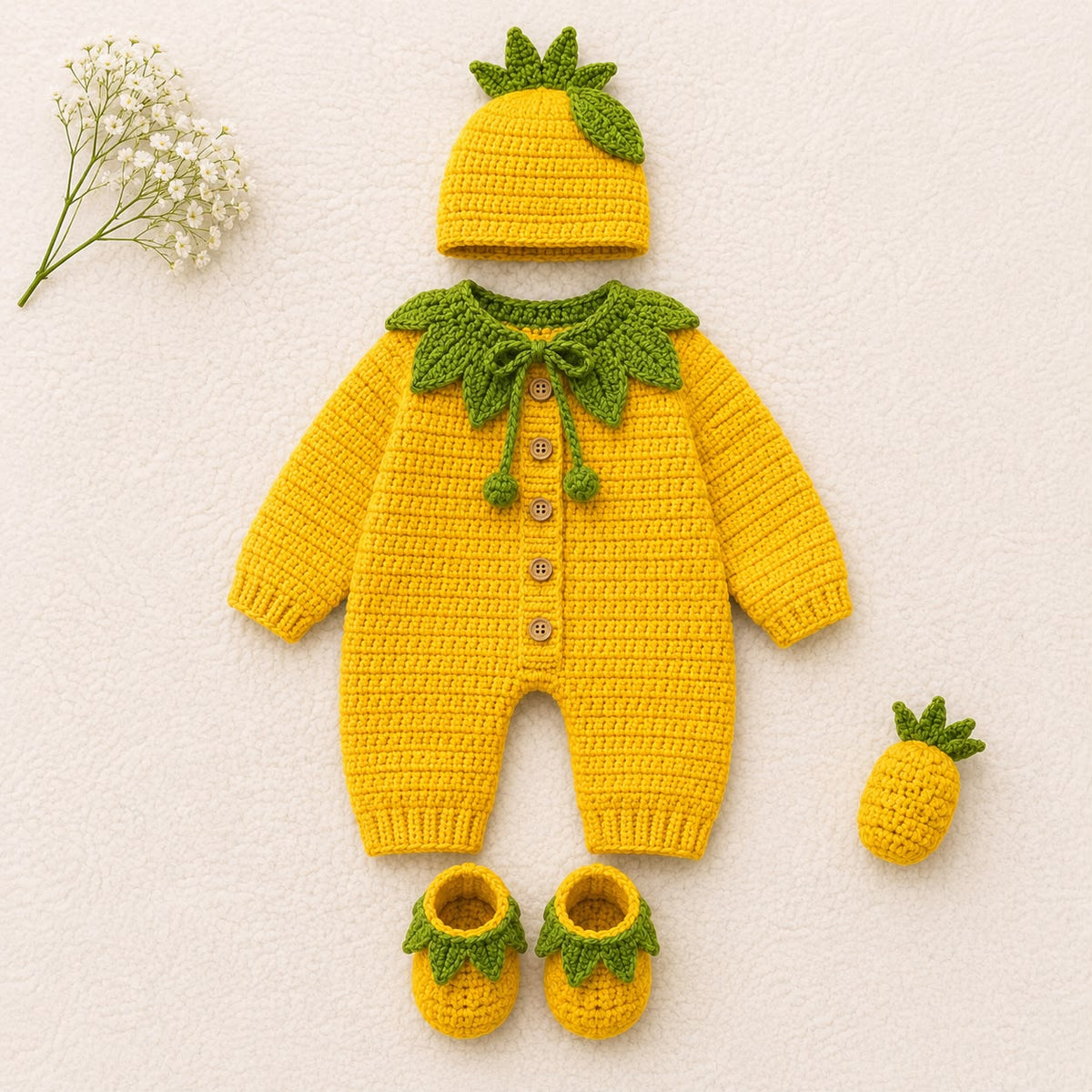 Pineapple Crochet Romper
