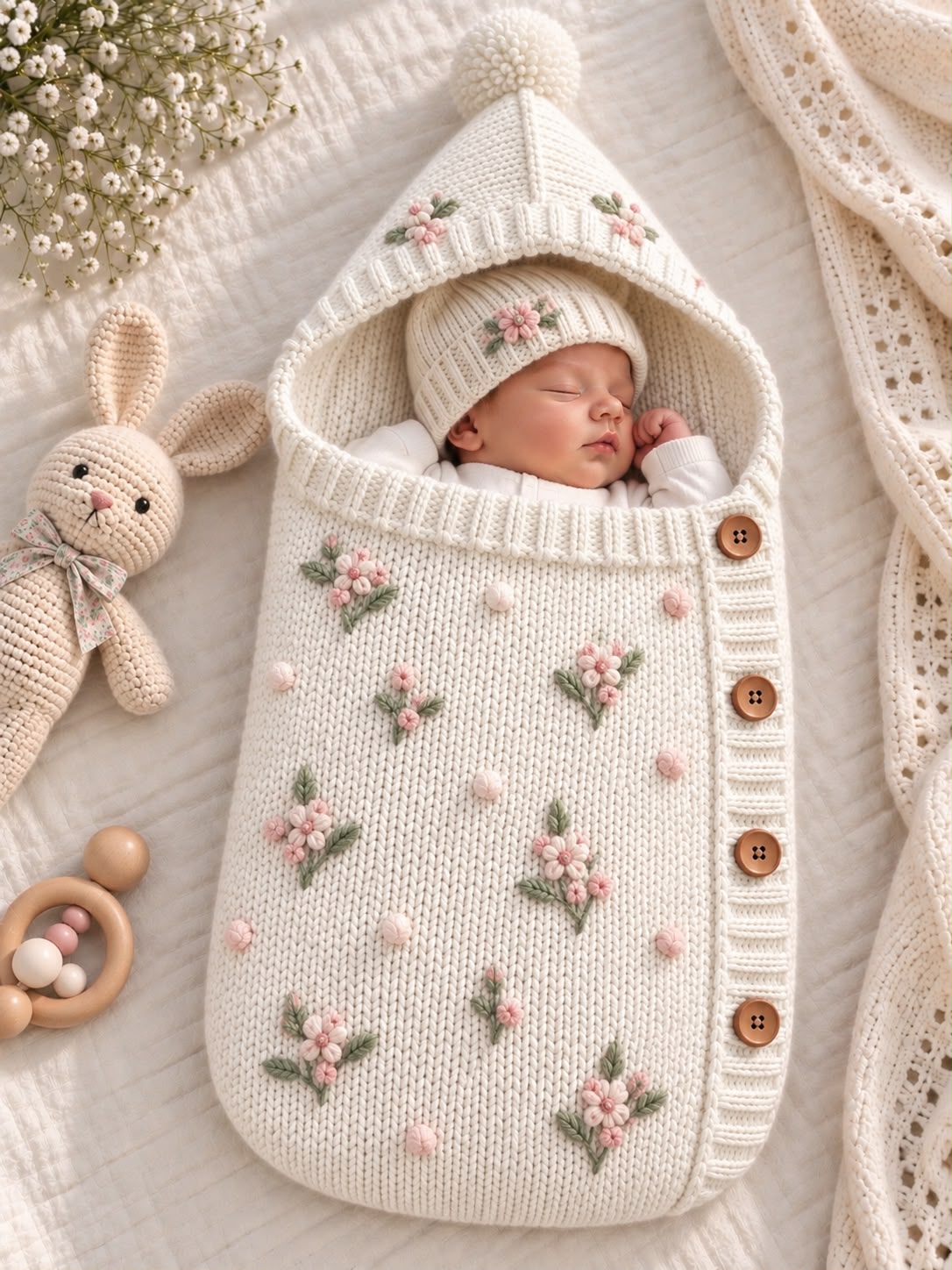 Flower Knit Sleeping Bag