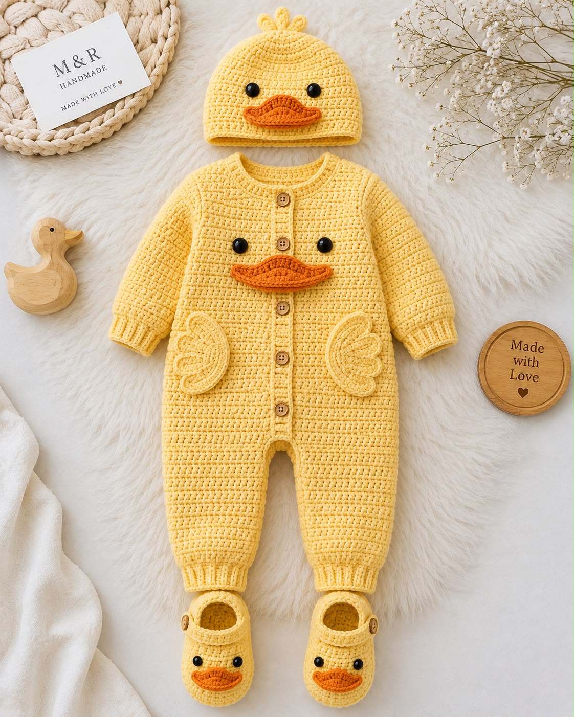 Duck Crochet Romper Set