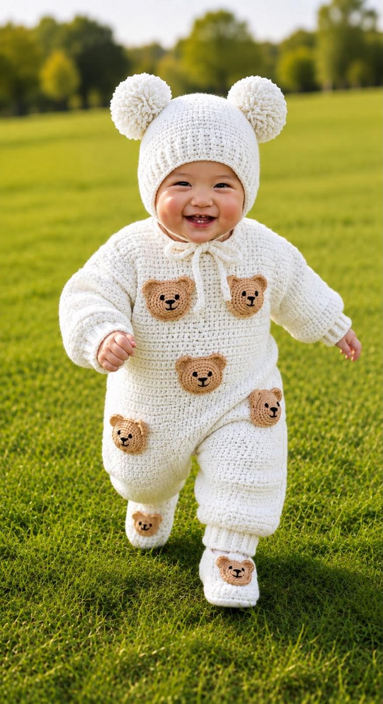 Huggie Bear Romper- White
