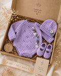 Lilac Knit Embroidered Set