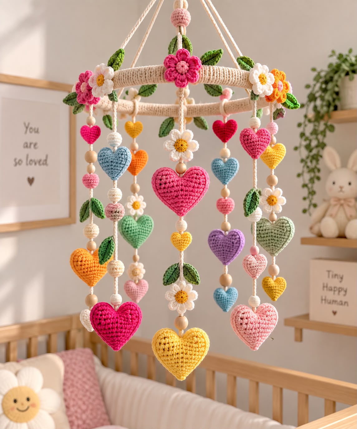 Heart Crochet Mobile