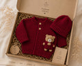 Bear Cardigan-Maroon